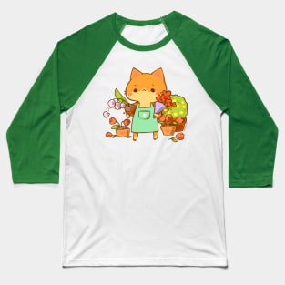 Wilted Flowers Cat Baseball T-Shirt